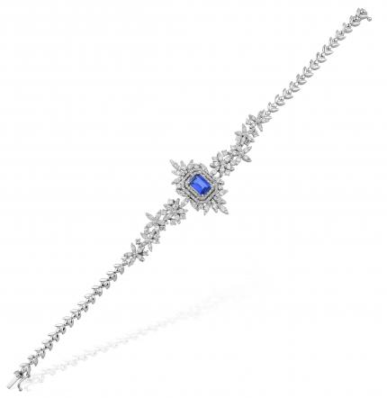 4.25 ct. Pırlanta Safir Bileklik